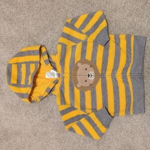 Carter's Yellow and Gray Striped Lion Jacket